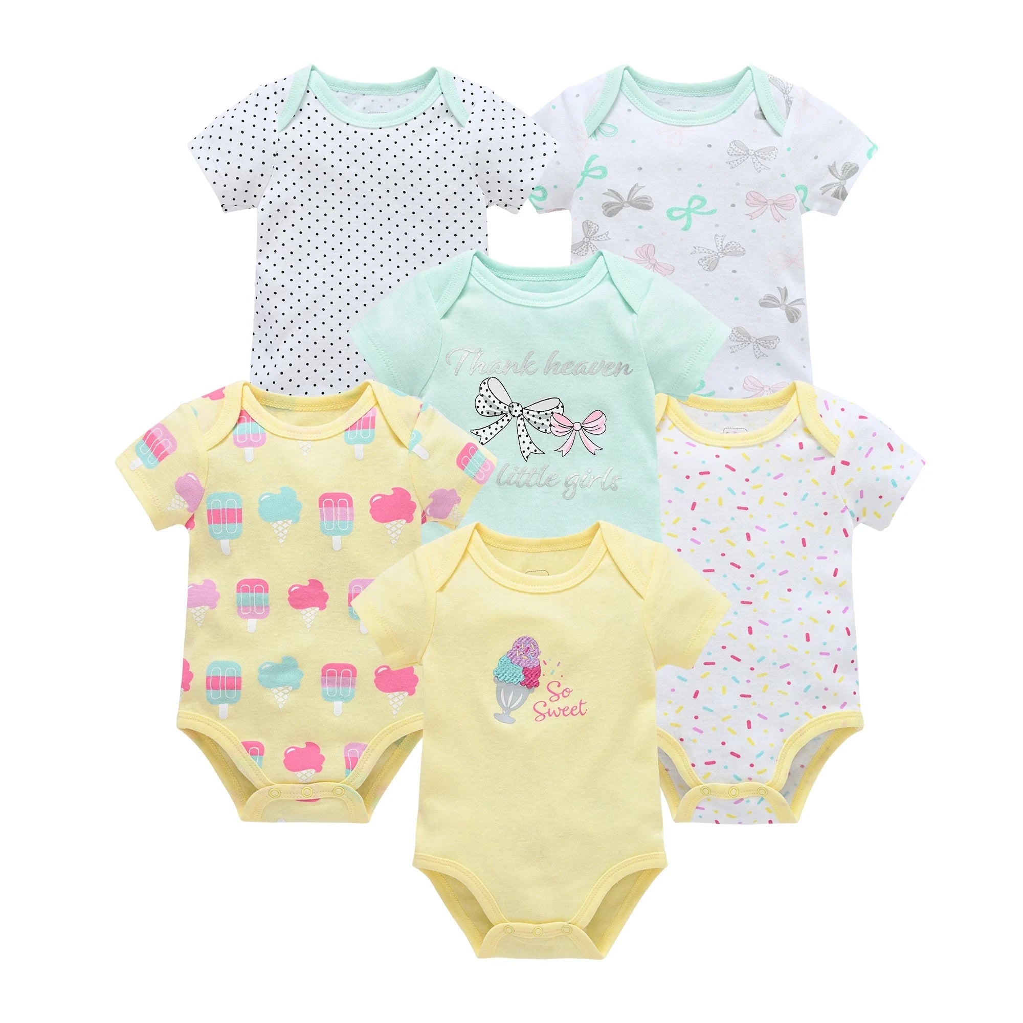 3/6 pcs a lot Baby Girls Clothes pour nouveaux Cotton Short Sleeve Girl Bodysuit 0-12 Months Newborn Boys Clothing Toddler Econic Blanks